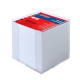 Куб канцеларски 9х9х9, в РР поставка, нелепен, 700 листа, бял - herlitz