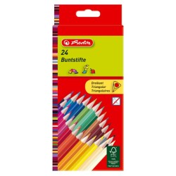 Моливи цветни, тристенни, FSC 100%, 24 цвята - herlitz