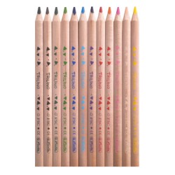 Моливи цветни, тристенни, Trilino, Natur, FSC 100%, 12 цвята - herlitz
