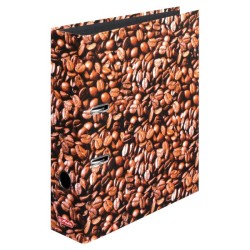 Класьор max.file,  лукс,  А4, 8 см. , целофаниран, World of fruit, мотив кафе - herlitz