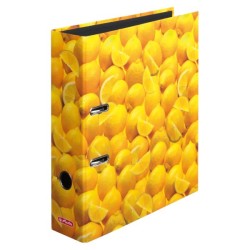 Класьор max.file,  лукс, А4, 8 см. , целофаниран, World of fruit, мотив жълт лимон - herlitz