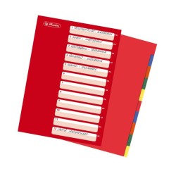 Разделител-регистър PP, А4. 5 цвята, 10 части - herlitz