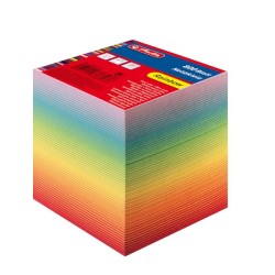 Куб канцеларски 9х9х8,5, лепен, 800 листа, цветове Rainbow - herlitz