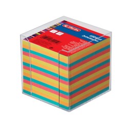 Куб канцеларски 9х9х9, в РР поставка, нелепен, 650 листа, цветен - herlitz