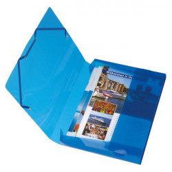 Кутия А4, за тетрадки, учебници, документи, РР, translucent, синя  - herlitz