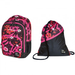 РАНИЦА be.bag be.ready - pink summer, (30 l , 33 x 23 x 46 cm) комплект със спортна торба - herlitz