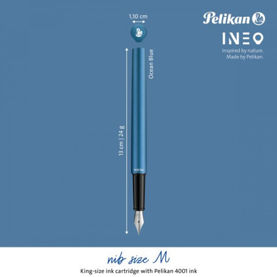 Писалка метална INEO, в метална подаръчна кутия, цвят петролно синя - Pelikan