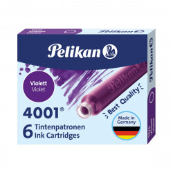Мастило патронче, 4001 TP/6 виолет, 6 броя - Pelikan