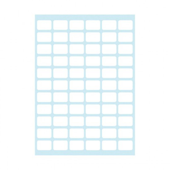 Стикери самозалепващи, бели, офис, 8х12мм, 6 листа х 66бр (396 бр) - herlitz